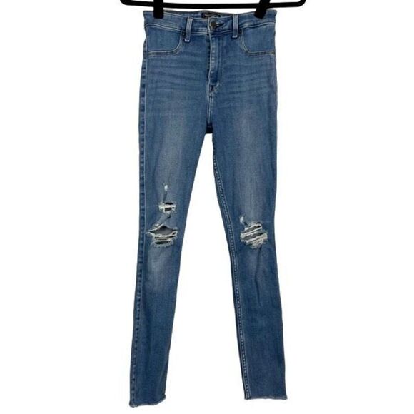 Abercrombie & Fitch Distressed High Rise Denim Jeggings - Women’s 26 - Picture 2 of 14